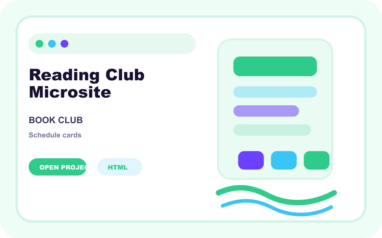 Reading Club Microsite project cover